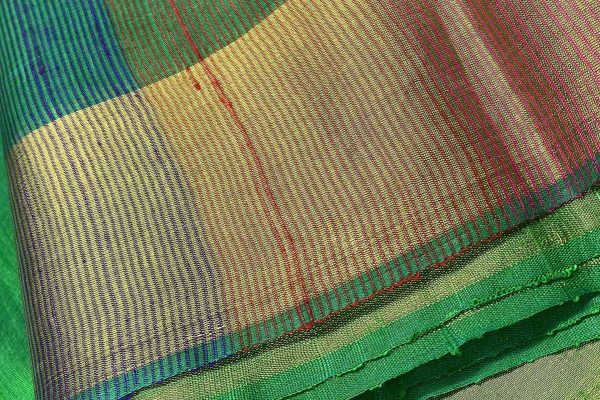 Soft silk saree in handwoven emerald green Screen reader support enabled. Soft silk saree in handwoven emerald green