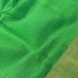 Soft silk saree in handwoven emerald green Screen reader support enabled. Soft silk saree in handwoven emerald green