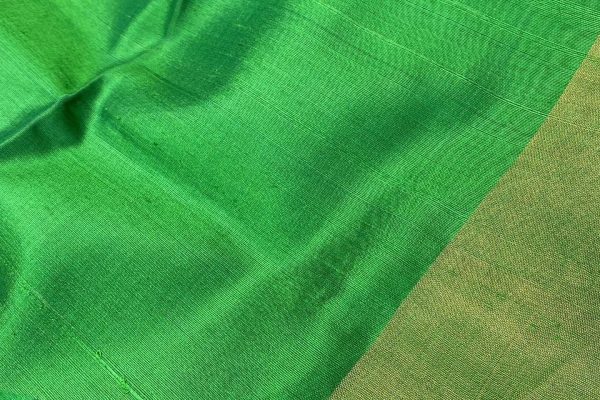 Soft silk saree in handwoven emerald green Screen reader support enabled. Soft silk saree in handwoven emerald green